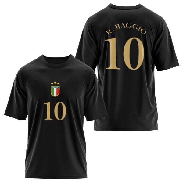 Roberto Baggio 10 Forma Oversize Tişört L - Siyah