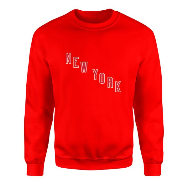 New York Rangers Shield Sweatshirt L - Kırmızı