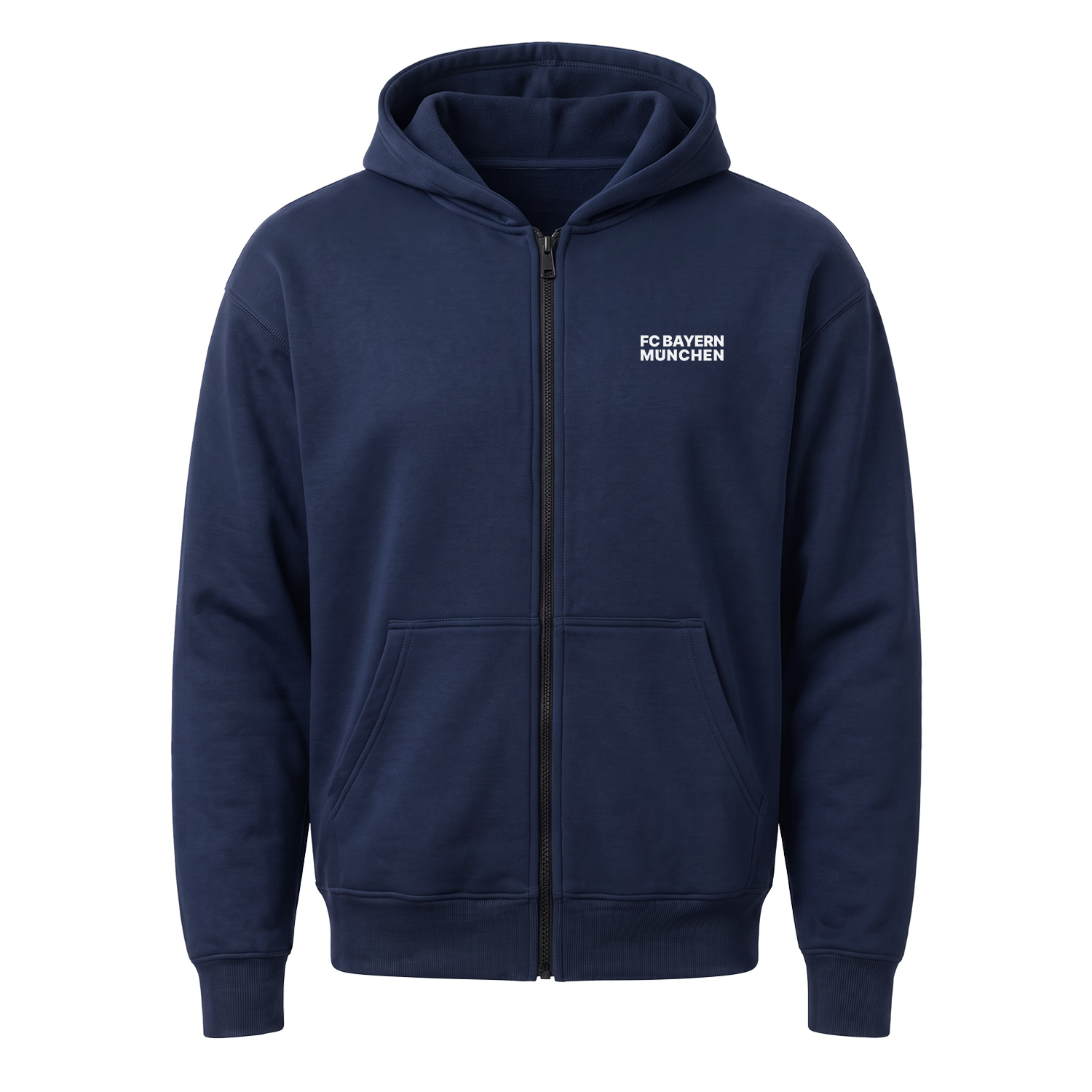 FC Bayern München Modern Fermuarlı Kapüşonlu Sweatshirt