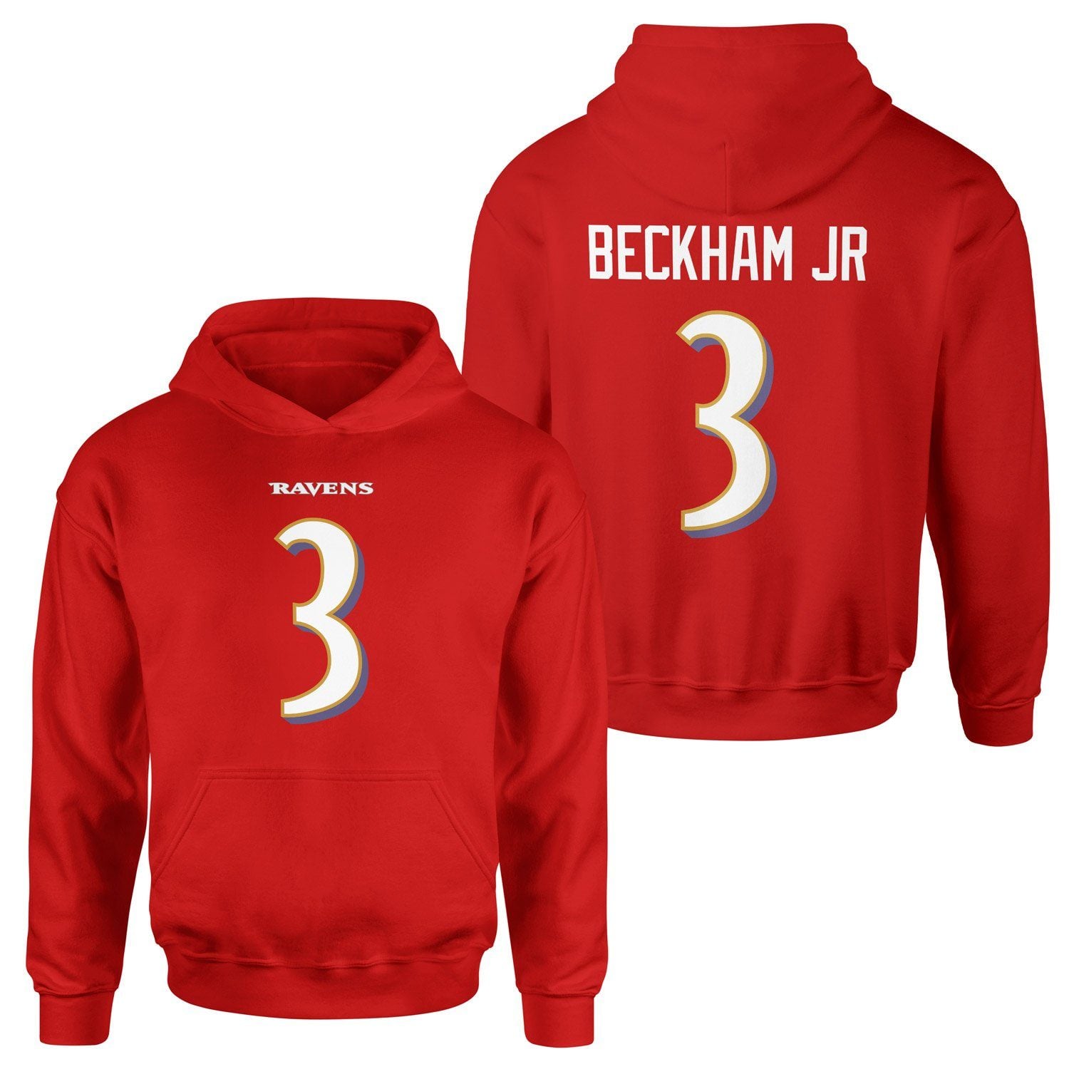 Odell Beckham Jr. Baltimore Ravens Hoodie XXL - Kırmızı