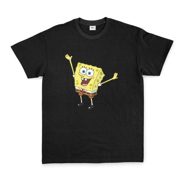 Sünger Bob Tişört XXL - Siyah