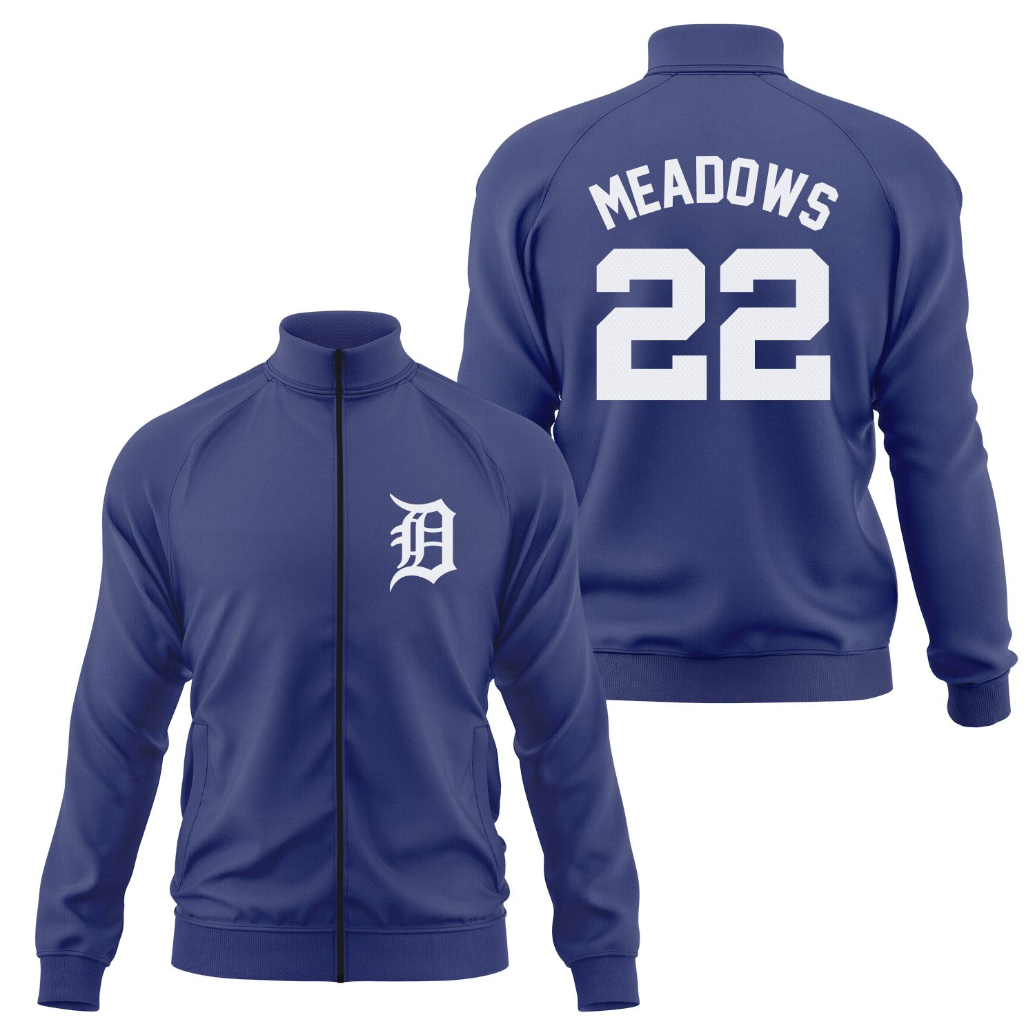 Parker Meadows 22 Detroit Tigers Jersey Fermuarlı Sweatshirt M - İndigo Mavisi