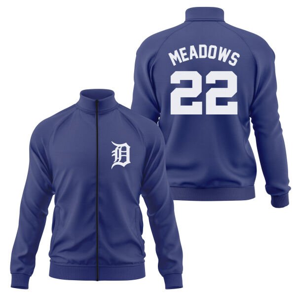 Parker Meadows 22 Detroit Tigers Jersey Fermuarlı Sweatshirt M - İndigo Mavisi