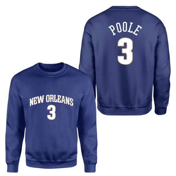 Jordan Poole New Orleans Forma Sweatshirt M - İndigo Mavisi
