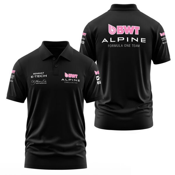 Alpine Racing 2025 Teamline Polo Tişört L - Siyah