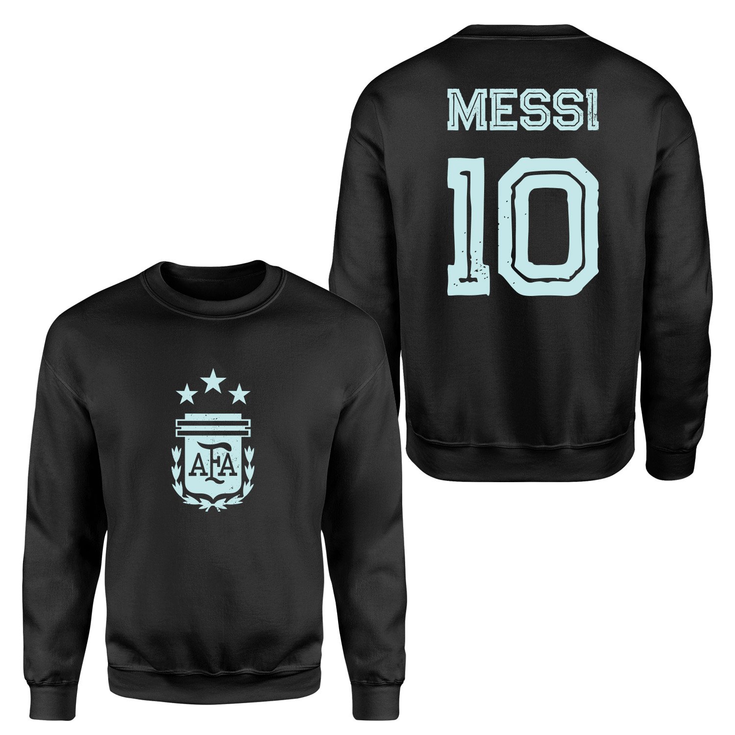 Lionel Messi 10 Argentina Grunge Sweatshirt M - Siyah