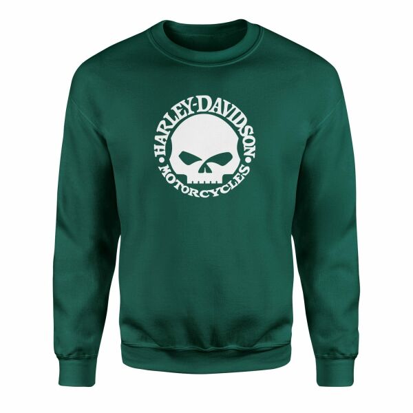 Harley-Davidson Skull Sweatshirt M - Nefti Yeşili