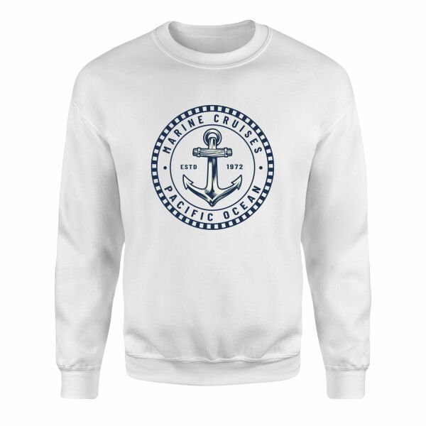 Marine Cruises Pacific Ocean Sweatshirt L - Beyaz