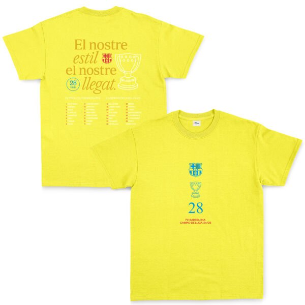 Barcelona Champions 25 Tişört XL - Sarı