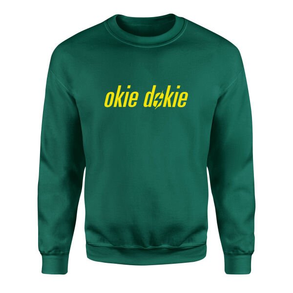 okie dokie | Fallout Sweatshirt M - Nefti Yeşili