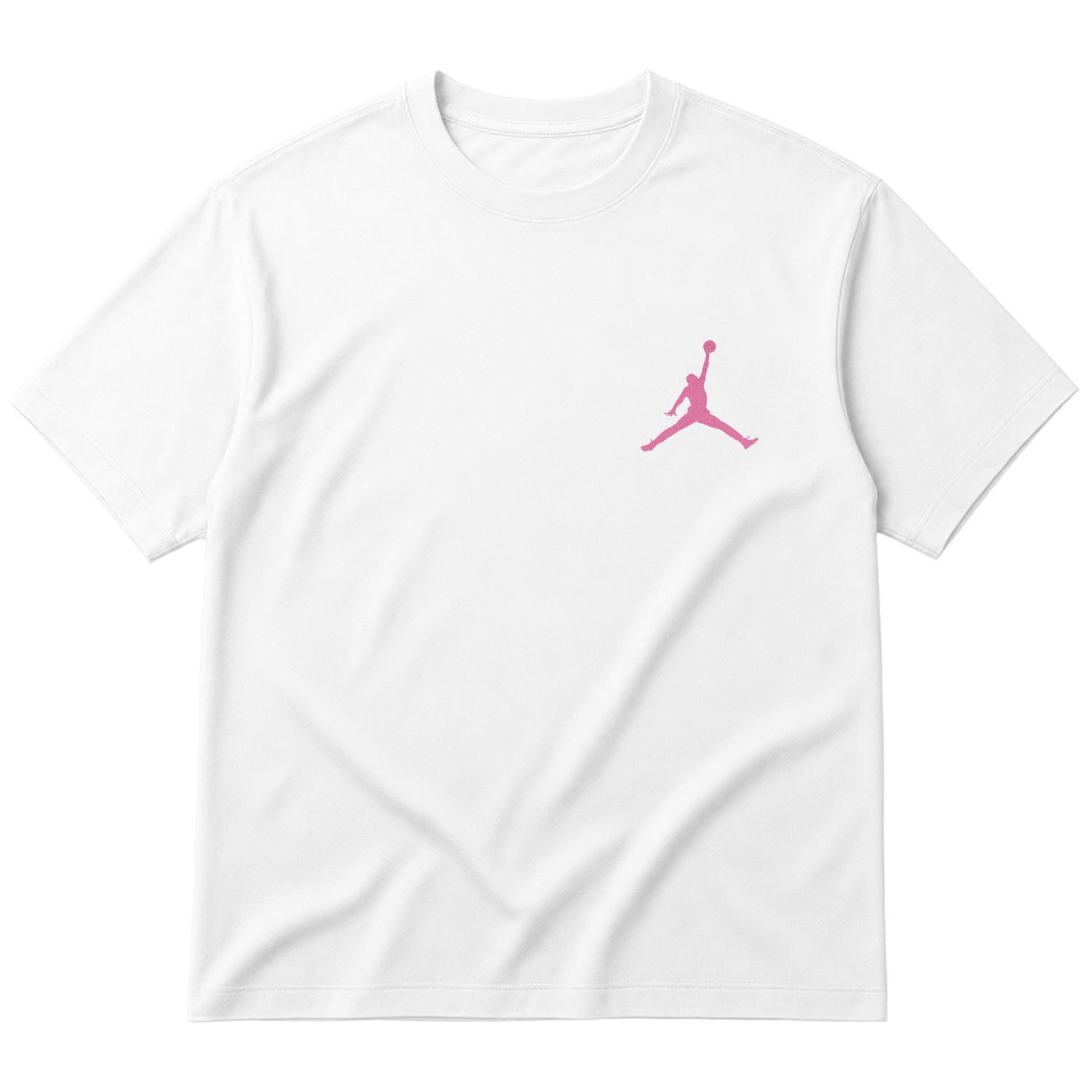 Air Jordan Pink Stroked Oversize Tişört L - Beyaz