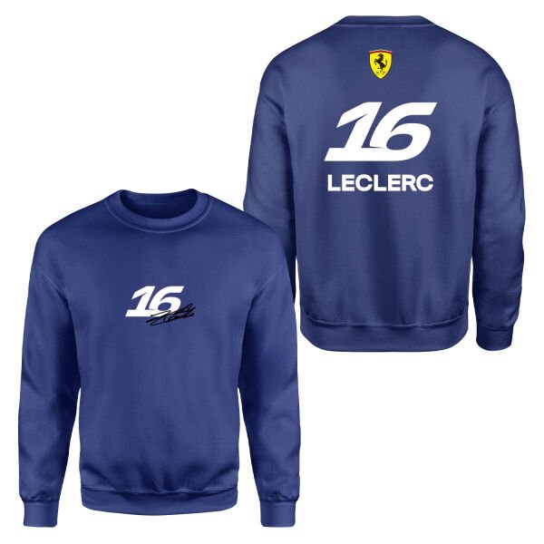 Charles Leclerc 16 Signature Sweatshirt XL - İndigo Mavisi