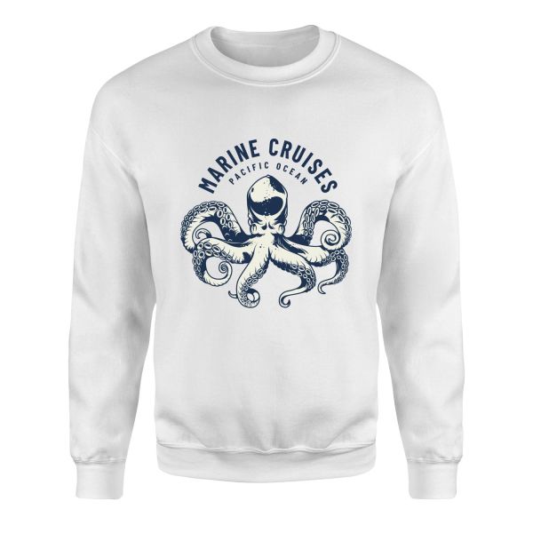 Marine Cruises Pacific Denizci Sweatshirt XL - Beyaz