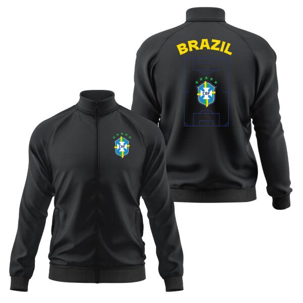 Brezilya Dünya Kupası 2026 Fermuarlı Sweatshirt S - Siyah