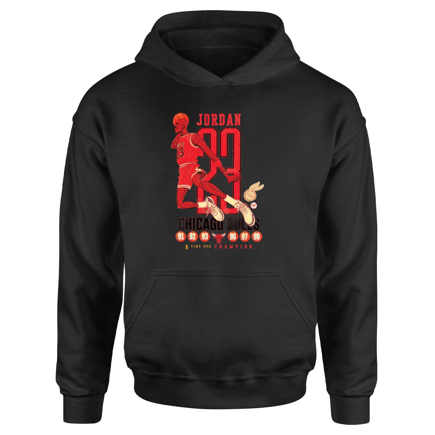 6 Time Champion, Michael ''Air'' Jordan Hoodie XXL - Siyah