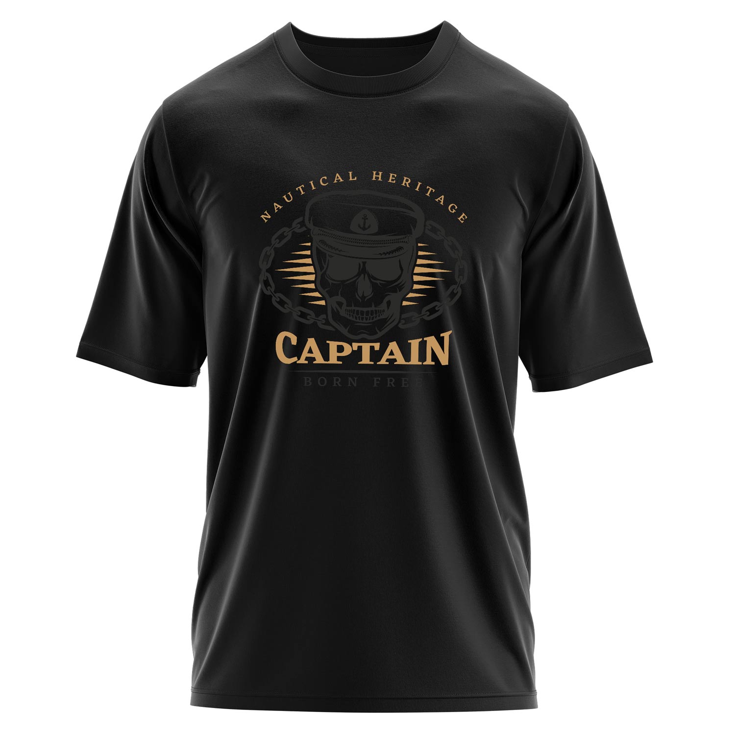 Captain Denizci Oversize Tişört S - Siyah