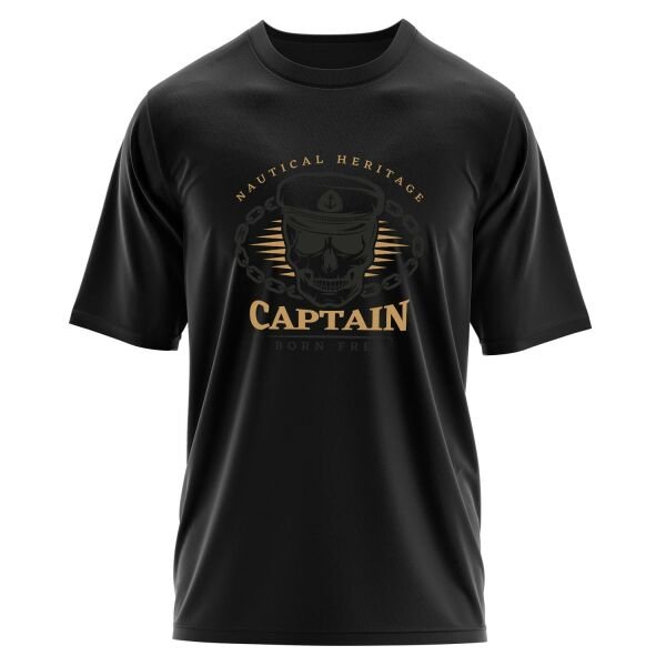 Captain Denizci Oversize Tişört S - Siyah