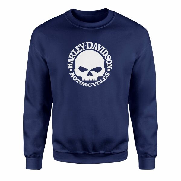 Harley-Davidson Skull Sweatshirt M - İndigo Mavisi