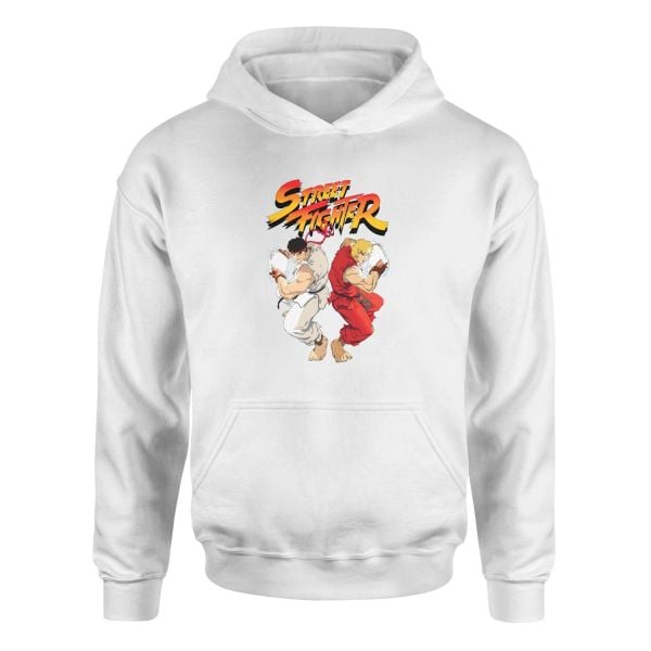 Street Fighter Hoodie XXL - Beyaz