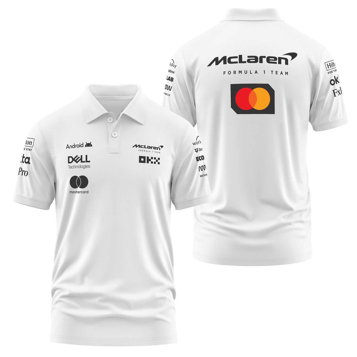McLaren Racing 2025 Teamline Polo Tişört L - Beyaz
