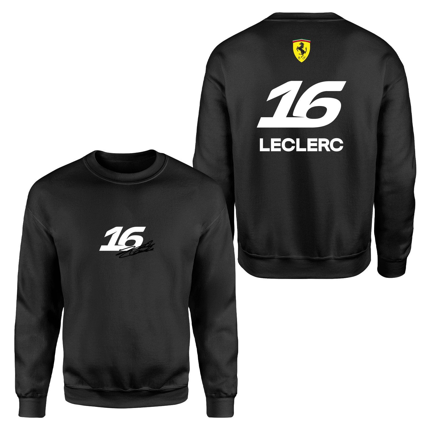 Charles Leclerc 16 Signature Sweatshirt L - Siyah