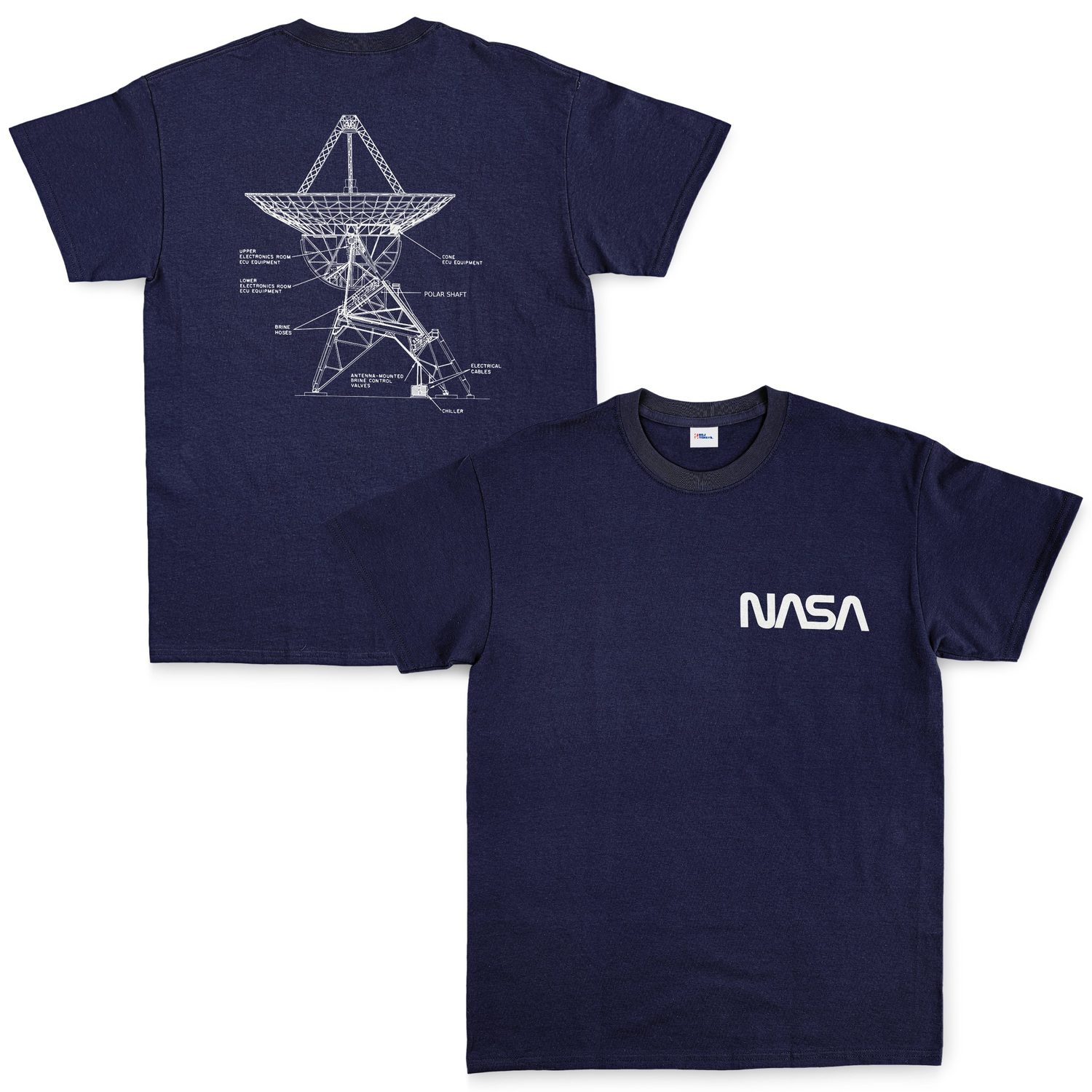 NASA Retro Mechanisms Graphic v3.0 Tişört S - İndigo Mavisi