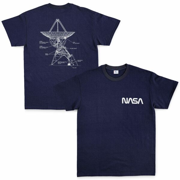 NASA Retro Mechanisms Graphic v3.0 Tişört S - İndigo Mavisi