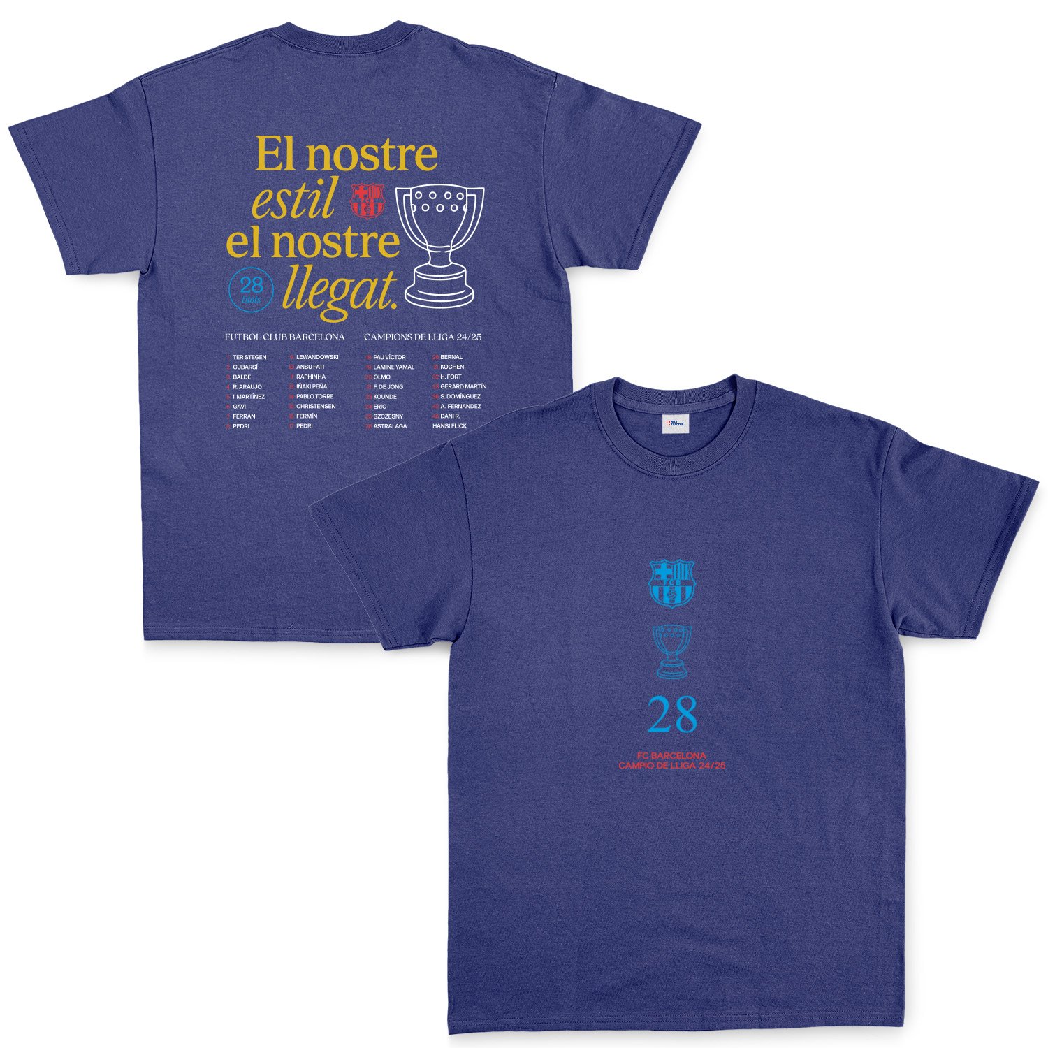 Barcelona Champions 25 Tişört S - İndigo Mavisi