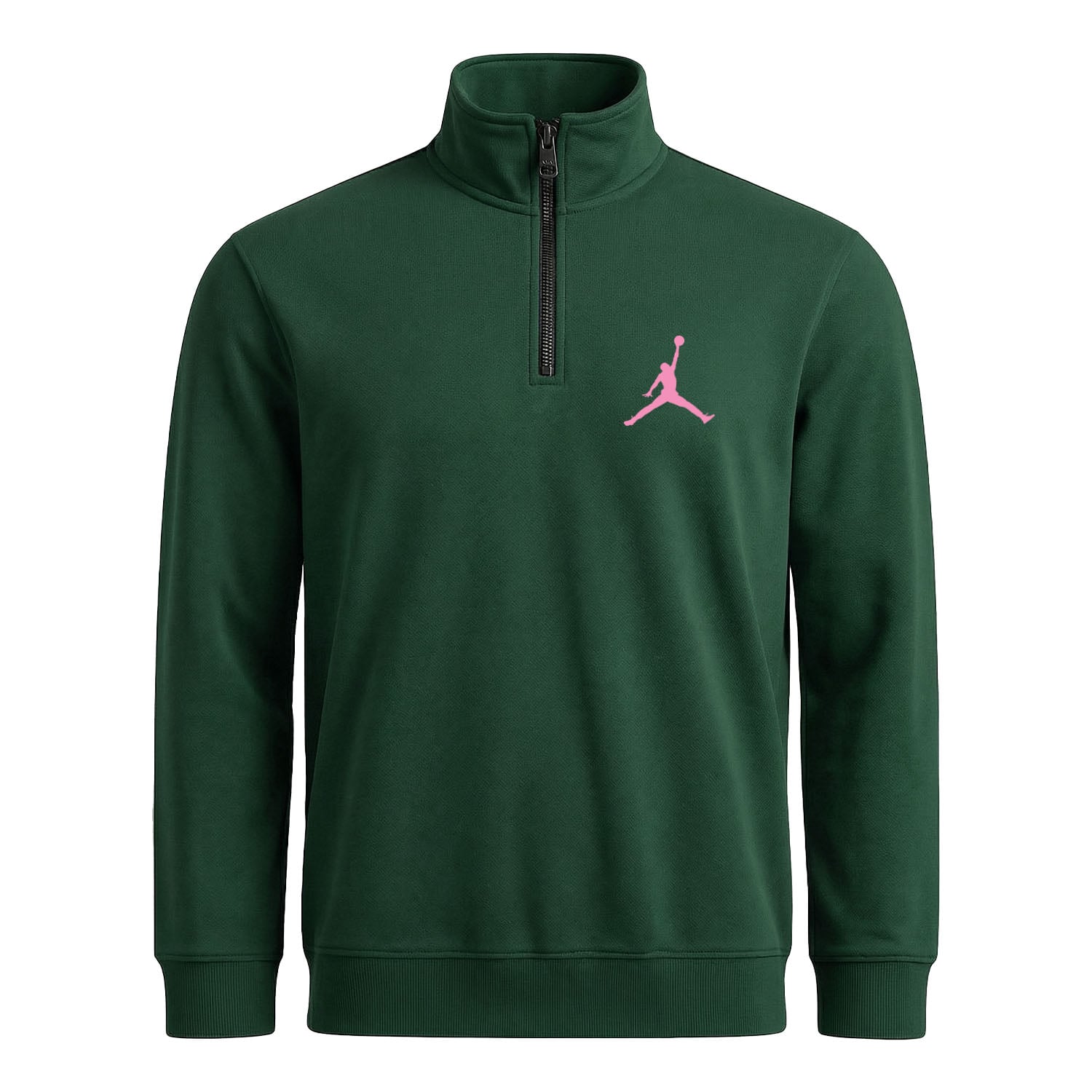 Air Jordan Pink Stroked Yarım Fermuarlı Sweatshirt