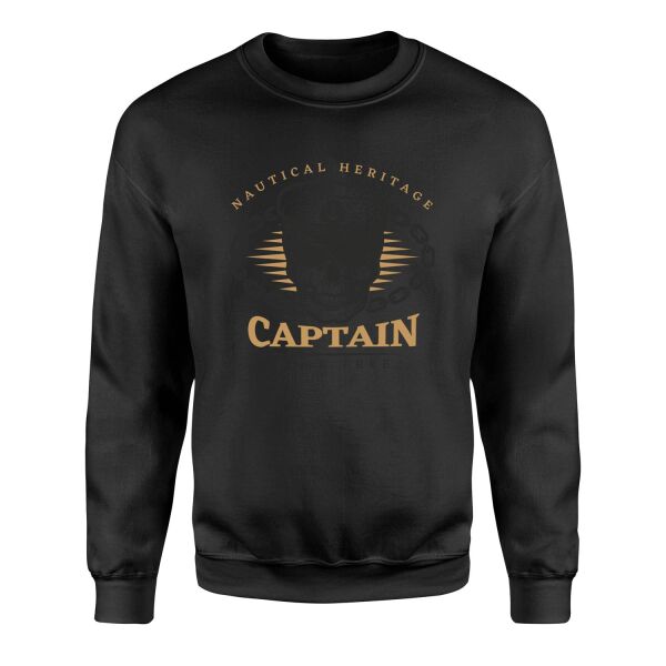 Captain Denizci Sweatshirt S - Siyah