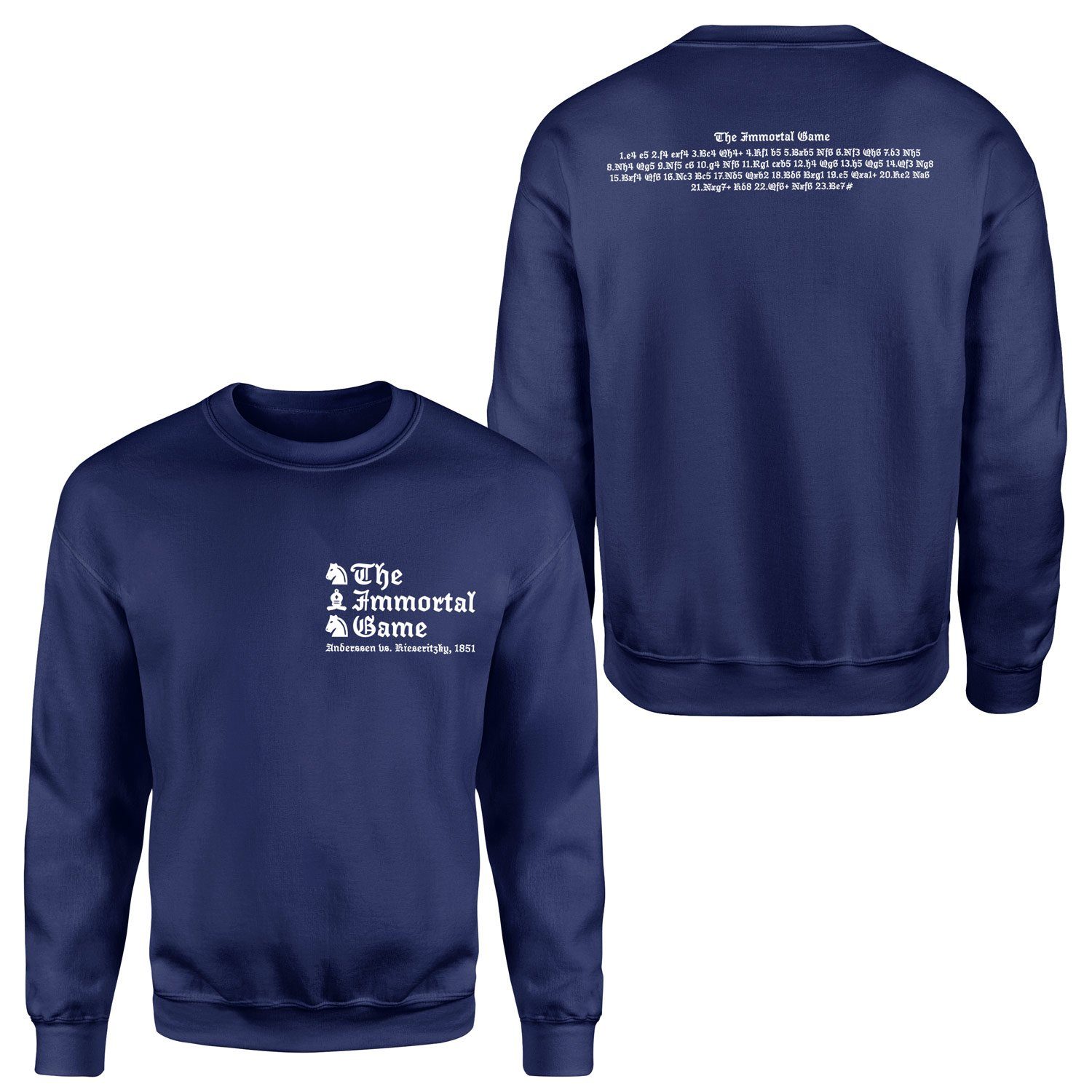 Immortal Game - Anderssen vs Kieseritzky (1851) Sweatshirt L - İndigo Mavisi