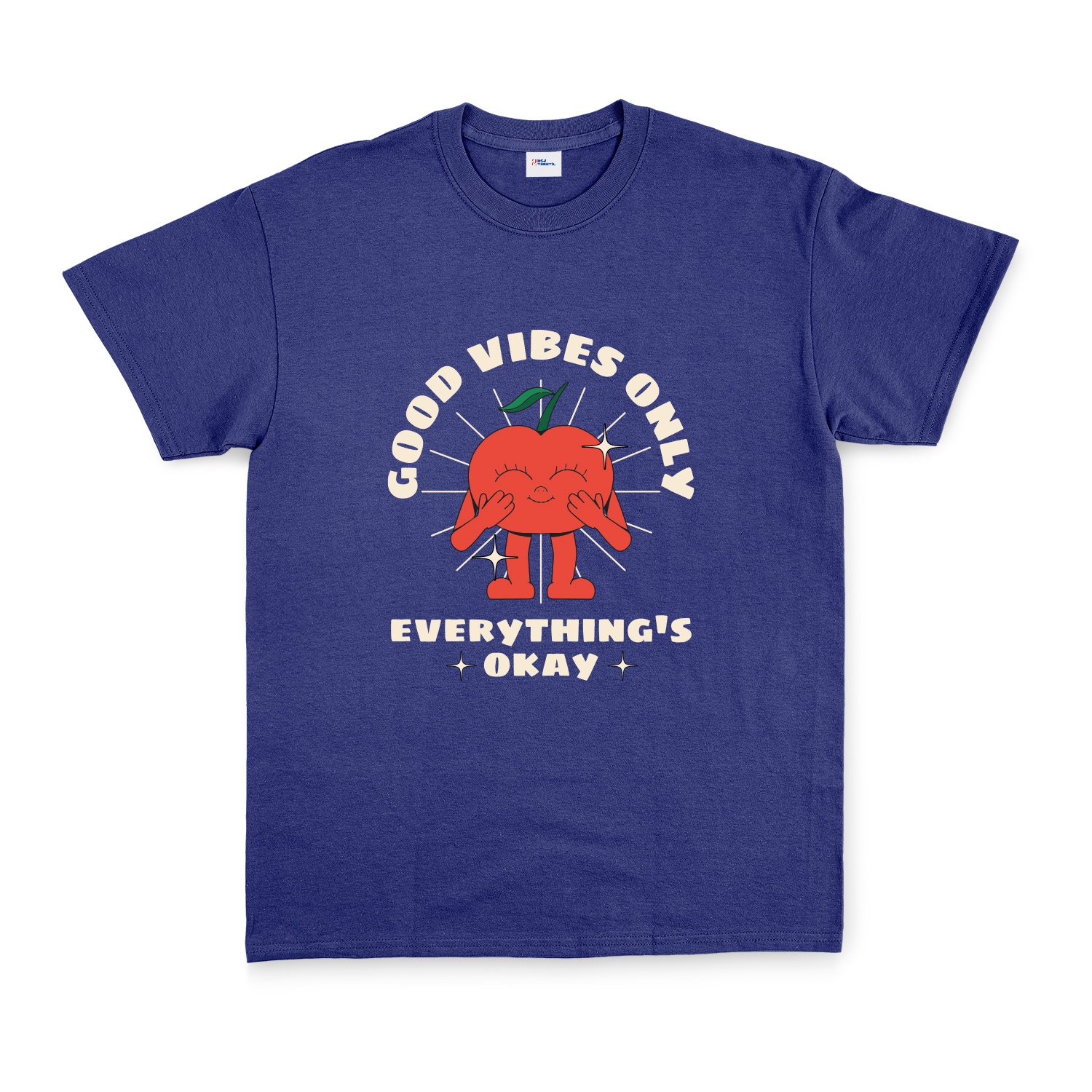 Good Vibes Only Tişört S - İndigo Mavisi