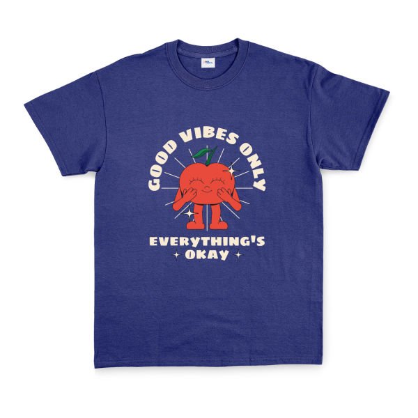 Good Vibes Only Tişört S - İndigo Mavisi