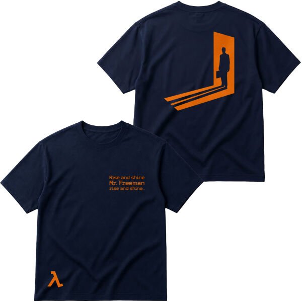 Rise and Shine Mr. Freeman | Half-Life Oversize Tişört L - İndigo Mavisi