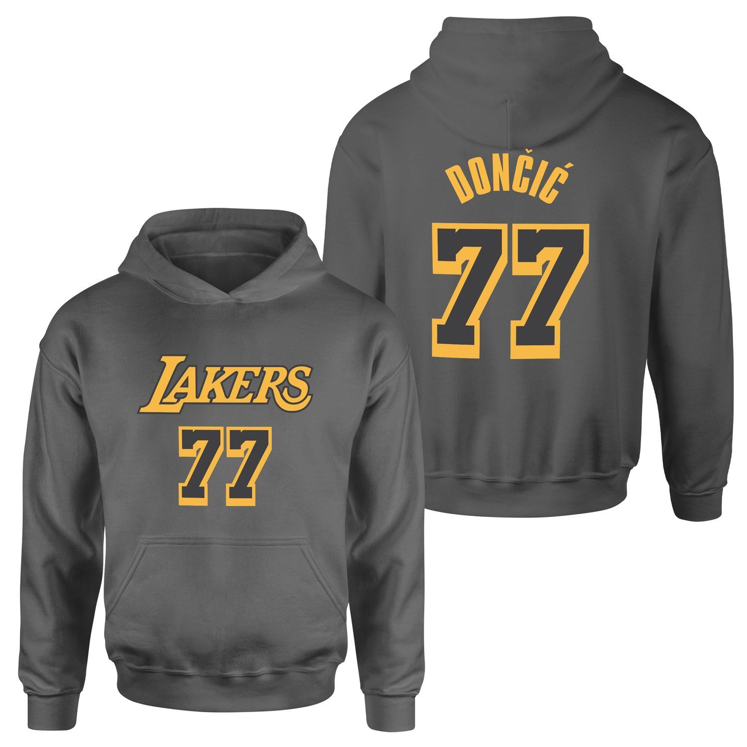 Luka Doncic 77 Lakers Black Hoodie S - Füme | OUTLET