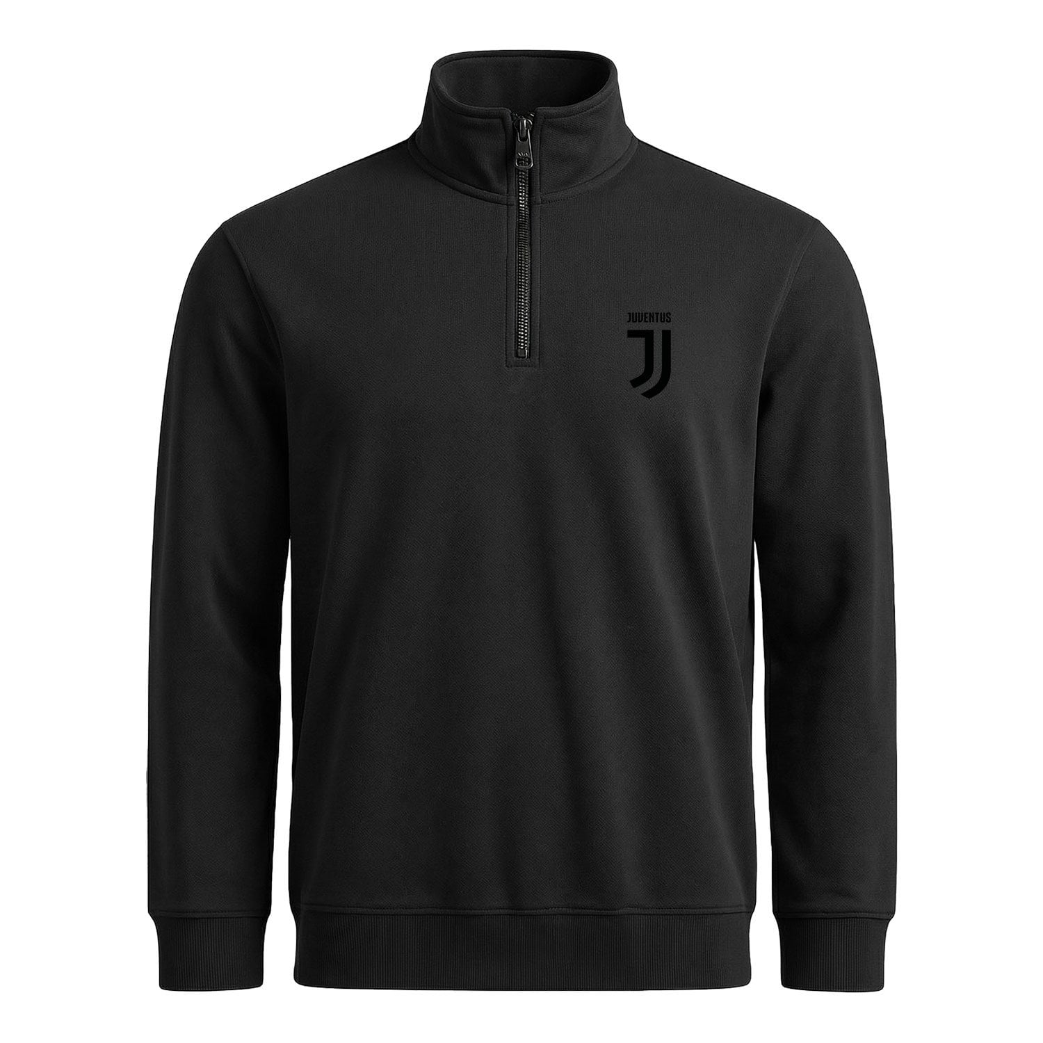 Juventus Yarım Fermuarlı Sweatshirt XXL - Siyah