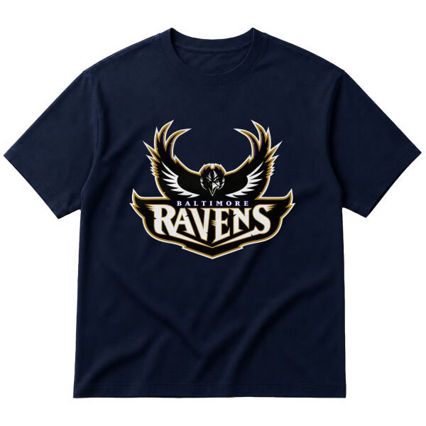 The Ravens Oversize Tişört S - İndigo Mavisi