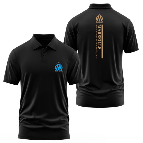 Olympique Marseille Polo Tişört M - Siyah