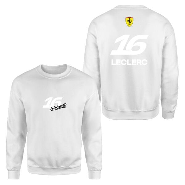 Charles Leclerc 16 Signature Sweatshirt L - Beyaz