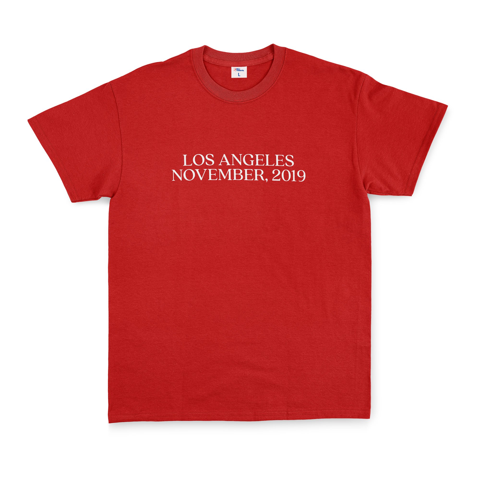LOS ANGELES, NOVEMBER, 2019 Tişört L - Kırmızı