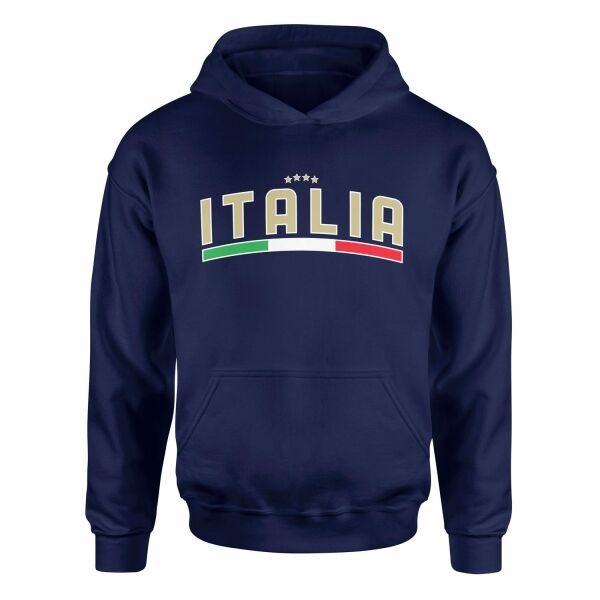 Italia Tricolore Hoodie S - İndigo Mavisi