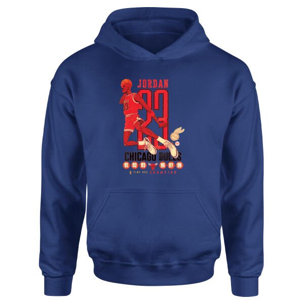 6 Time Champion, Michael ''Air'' Jordan Hoodie XL - İndigo Mavisi