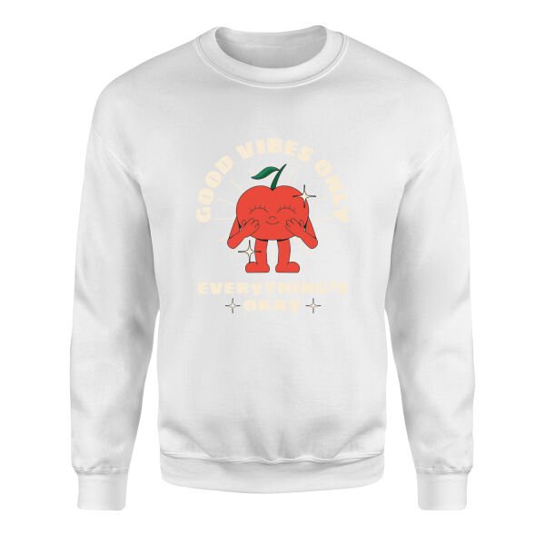 Good Vibes Only Sweatshirt M - Beyaz
