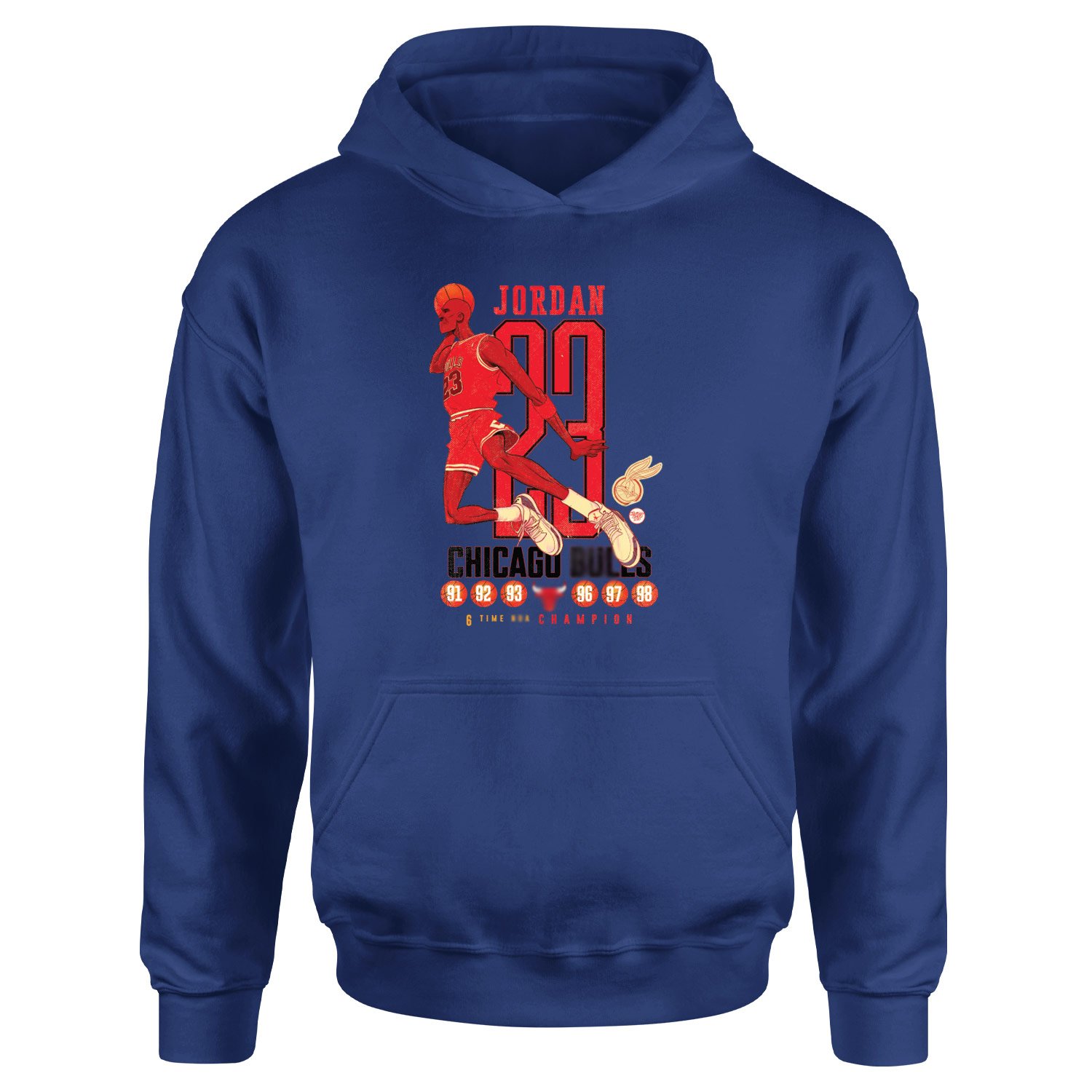 6 Time Champion, Michael ''Air'' Jordan Hoodie XXL - İndigo Mavisi