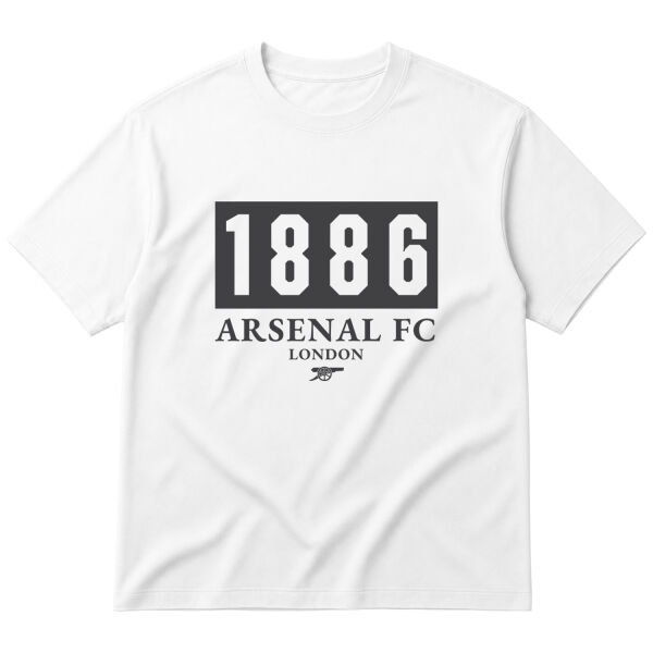 Arsenal Football Club 1886 Oversize Tişört S - Beyaz