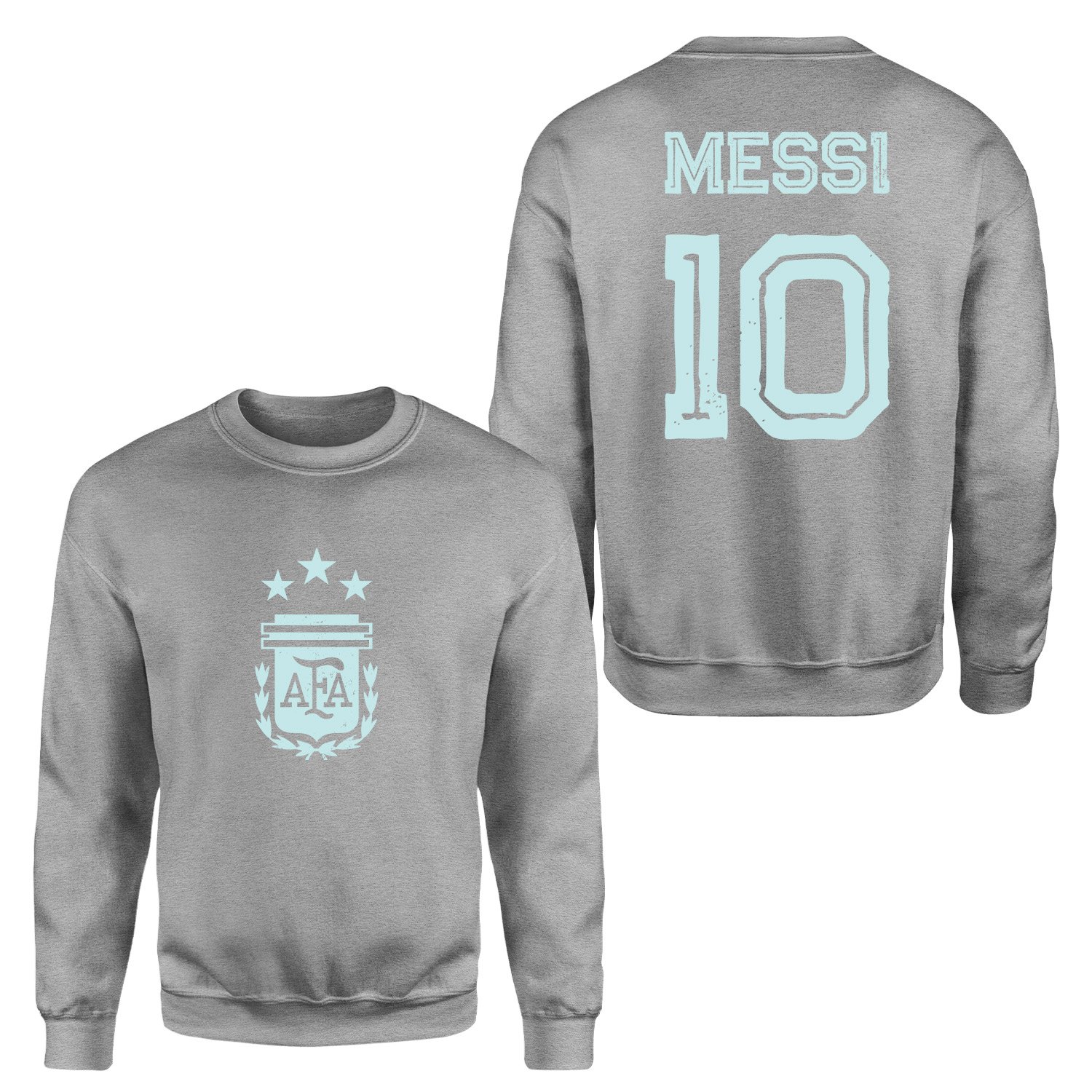 Lionel Messi 10 Argentina Grunge Sweatshirt M - Gri