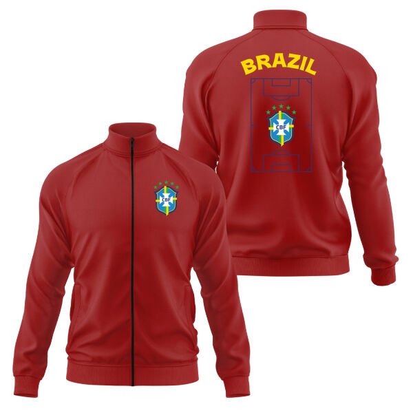 Brezilya Dünya Kupası 2026 Fermuarlı Sweatshirt L - Kırmızı