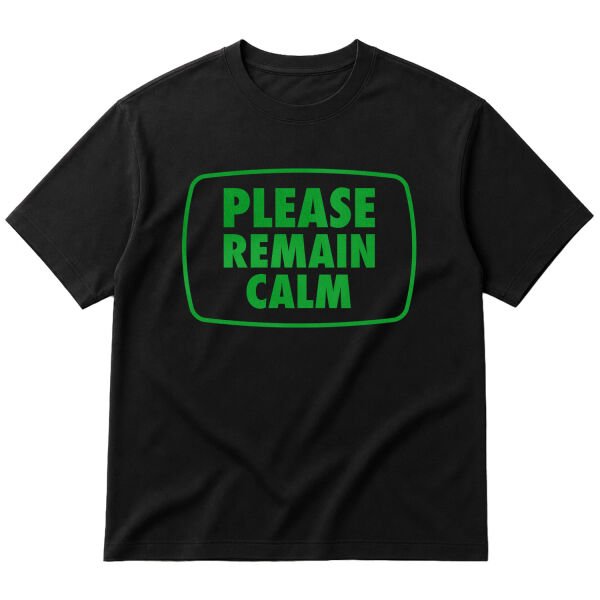 Please Remain Calm | Fallout Oversize Tişört M - Siyah