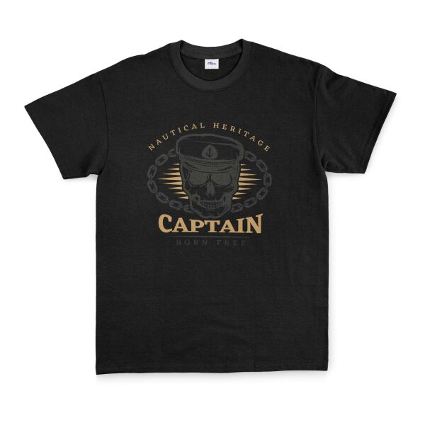 Captain Denizci Tişört XL - Siyah