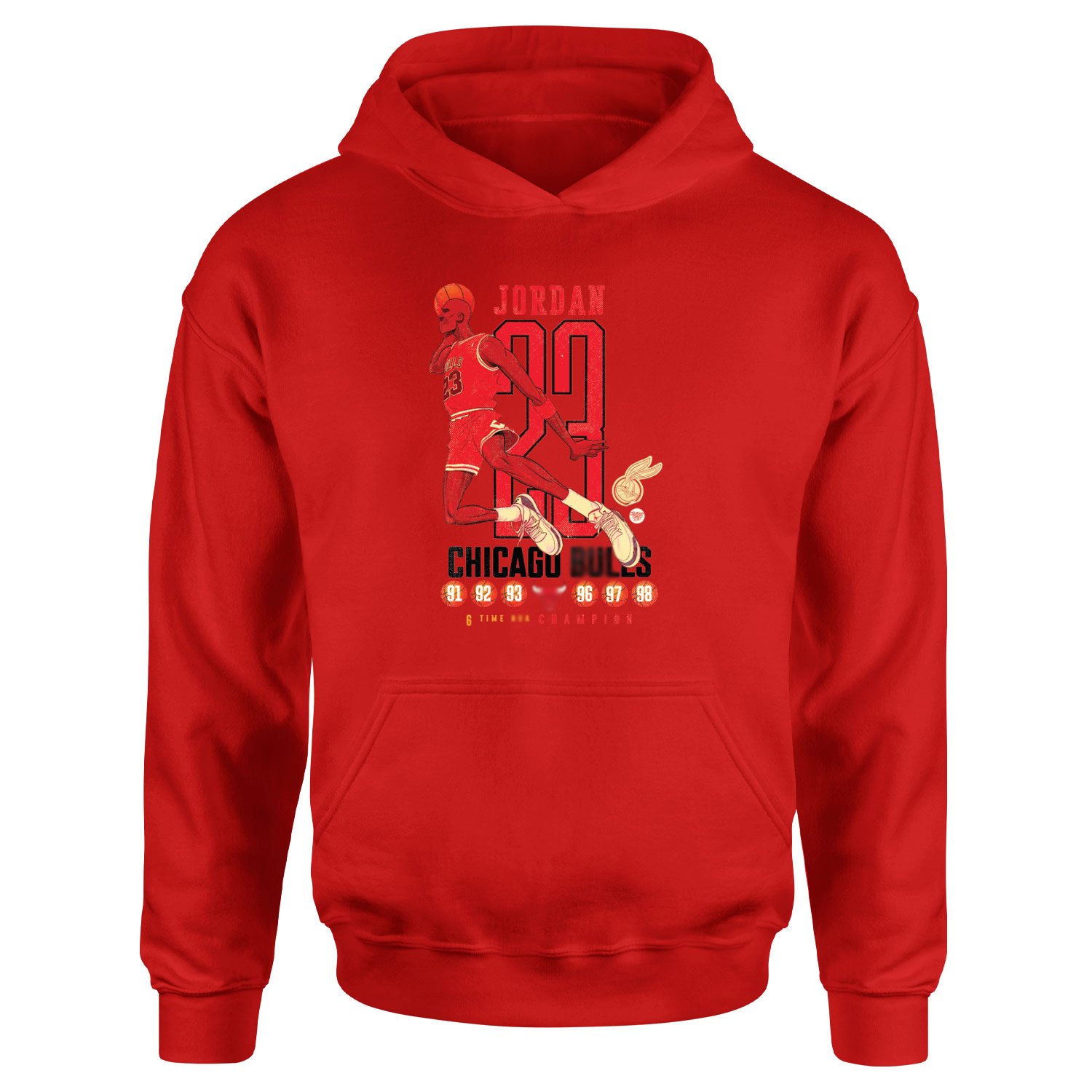 6 Time Champion, Michael ''Air'' Jordan Hoodie L - Kırmızı